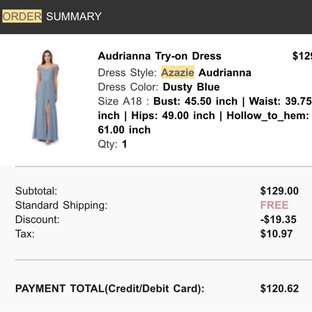 Dusty Blue Azazie floor length dress
